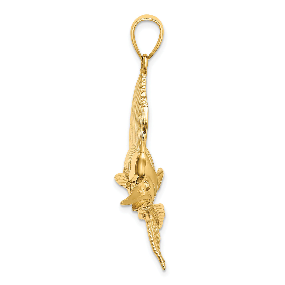14K 3-D Polished/Satin Sailfish Charm-K8014