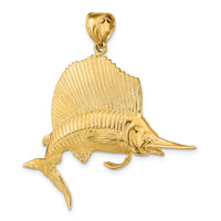 14K 3-D Polished/Satin Sailfish Charm-K8014