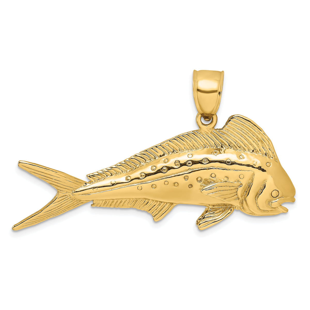 14K 3-D Female Dorado (Mahi-Mahi) Charm-K8016