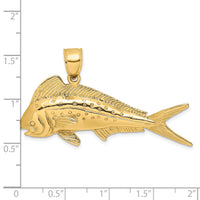 14K 3-D Female Dorado (Mahi-Mahi) Charm-K8016