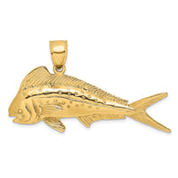 14K 3-D Female Dorado (Mahi-Mahi) Charm-K8016