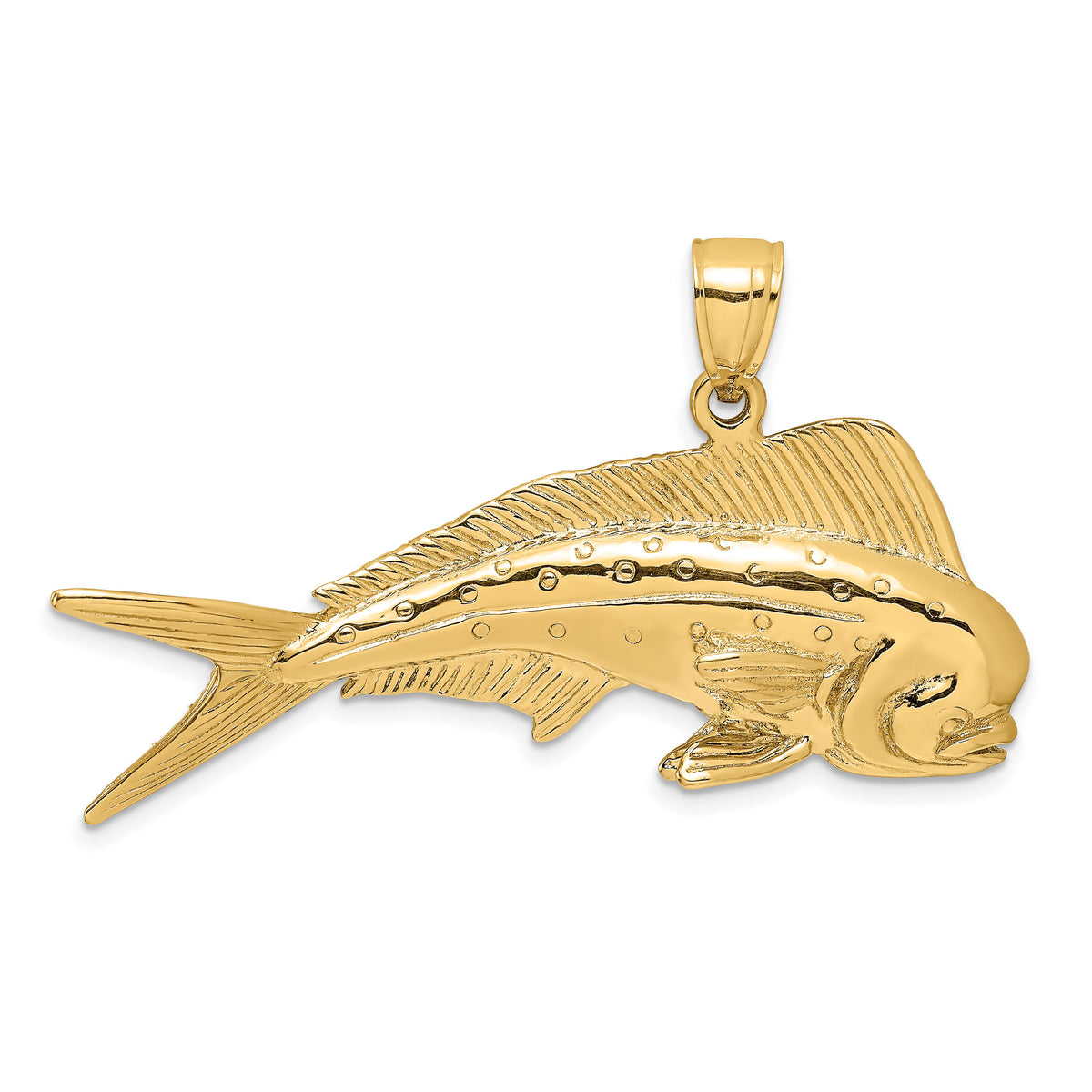 14K 3-D Male Dorado (Mahi-Mahi) Charm-K8017