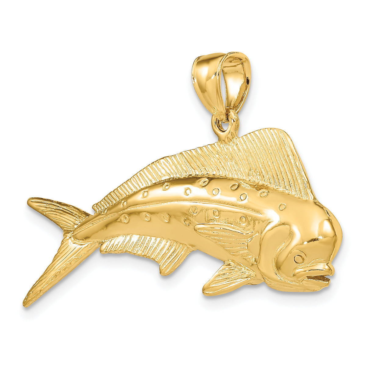 14K 3-D Male Dorado (Mahi-Mahi) Charm-K8017