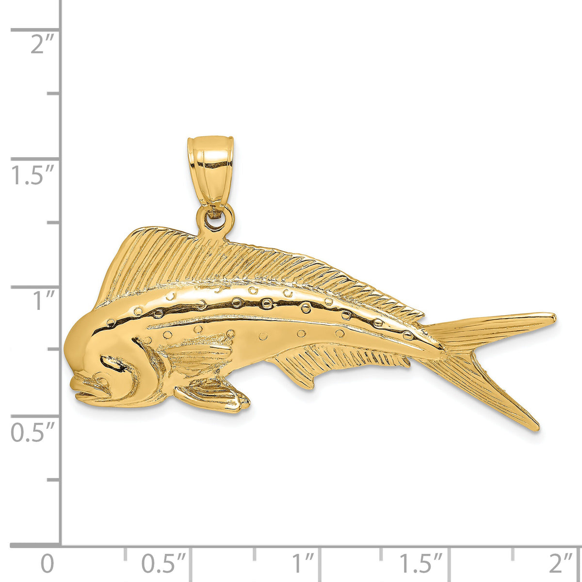 14K 3-D Male Dorado (Mahi-Mahi) Charm-K8017
