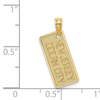 14K Texture Small OCEAN CITY, NEW JERSEY License Plate Charm-K8018
