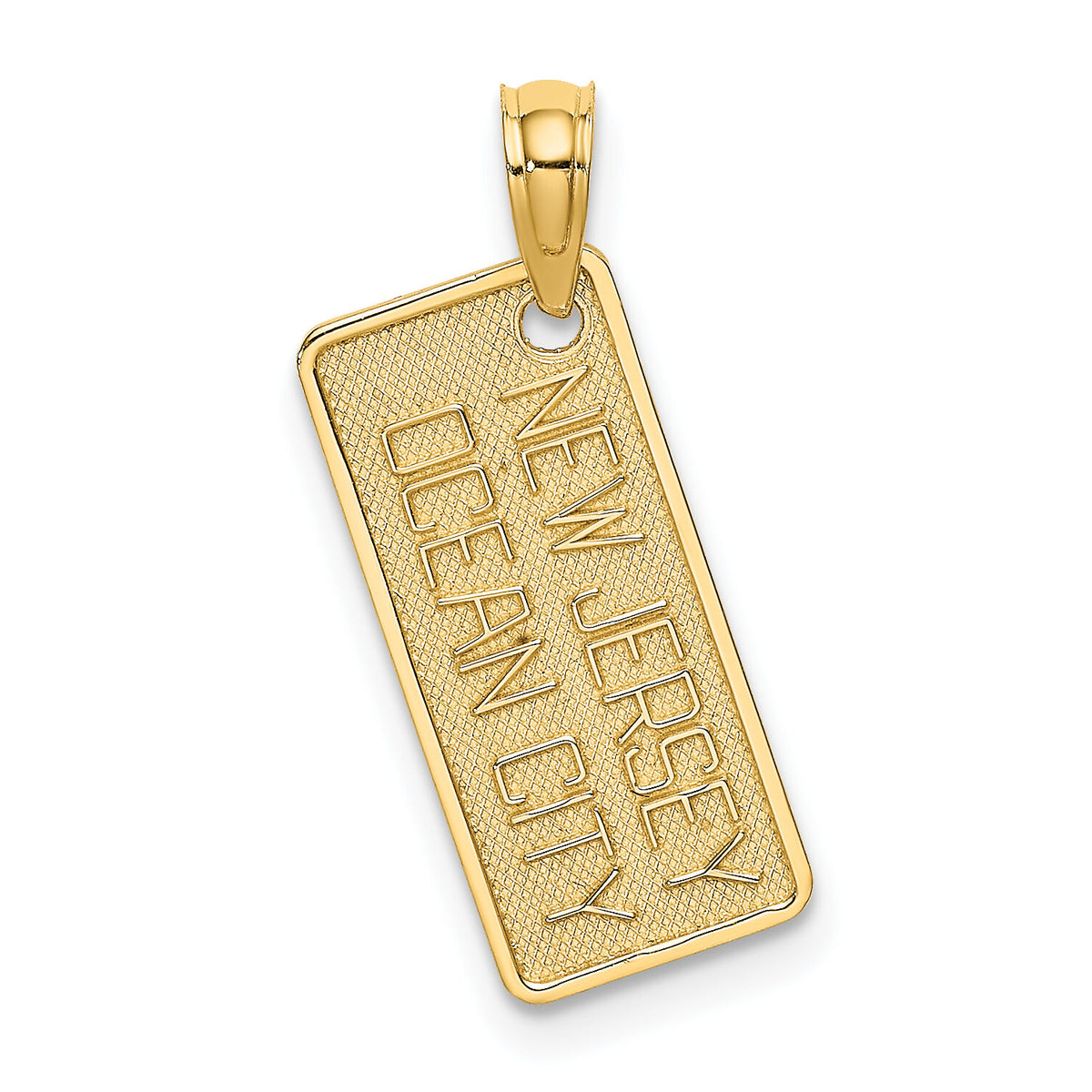 14K Texture Small OCEAN CITY, NEW JERSEY License Plate Charm-K8018