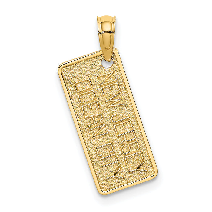 14K Texture Small OCEAN CITY, NEW JERSEY License Plate Charm-K8018