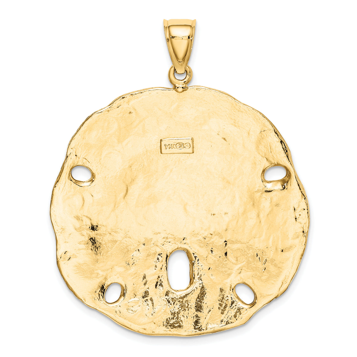 14K Polished Large Sand Dollar Charm-K8020