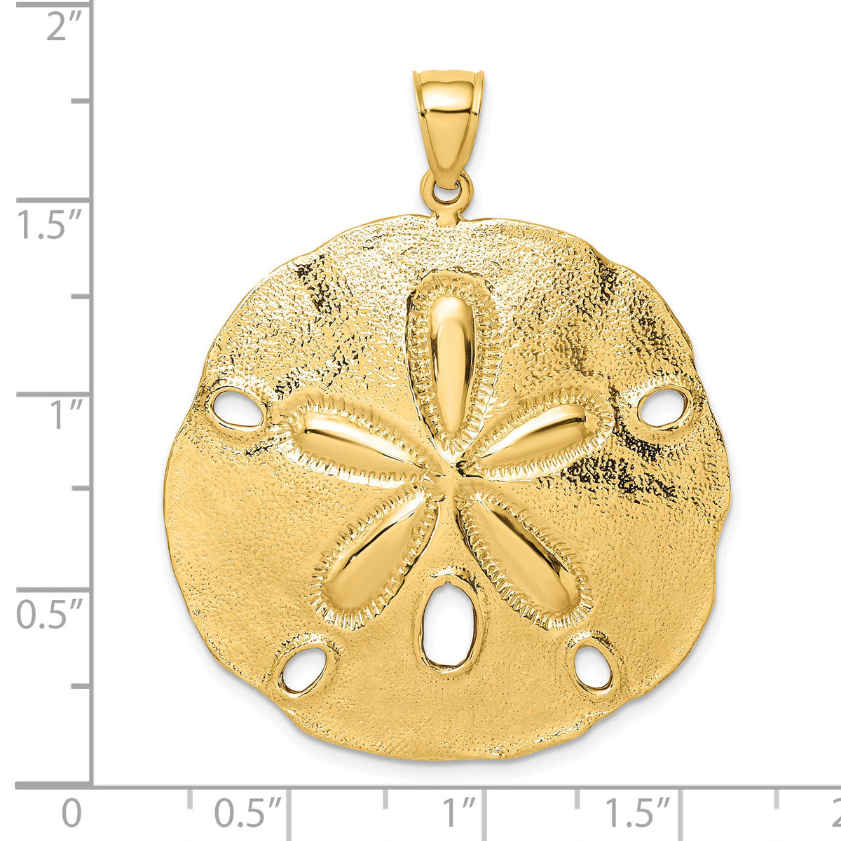 14K Polished Large Sand Dollar Charm-K8020