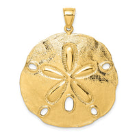 14K Polished Large Sand Dollar Charm-K8020