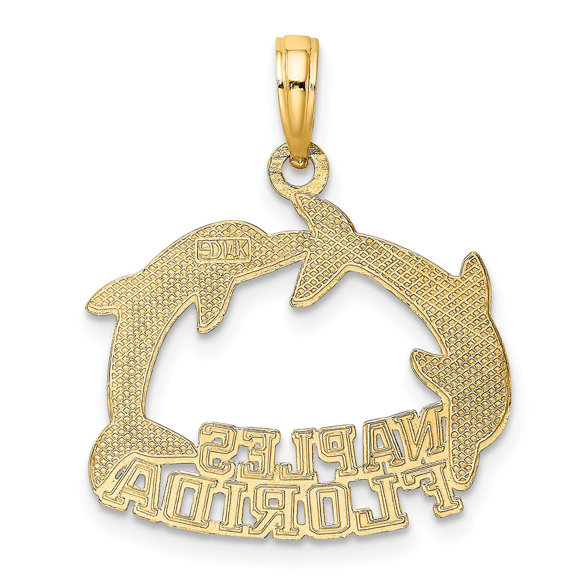 14K NAPLES FLORIDA Jumping Dolphins Charm-K8022