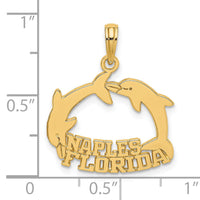 14K NAPLES FLORIDA Jumping Dolphins Charm-K8022