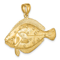 14K 3-D Flounder Fish Charm-K8024