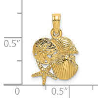 14K Four Shell Cluster Charm-K8028