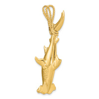 14K 3-D Hammerhead Shark w/ Rope Bail Charm-K8029