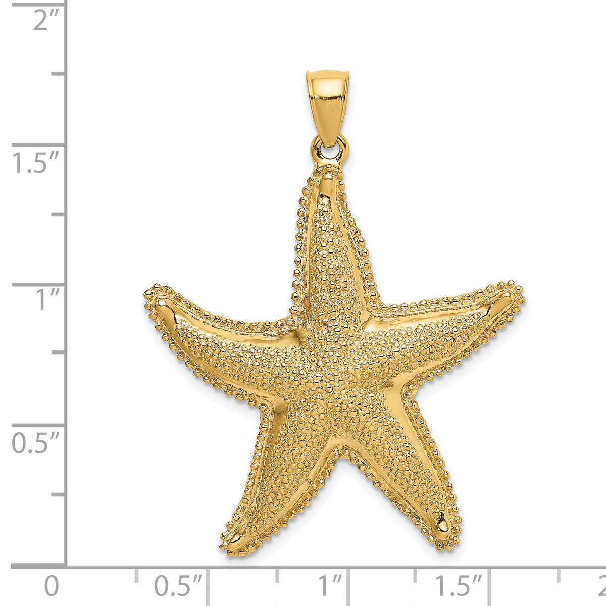 14K Textured Starfish Charm-K8030