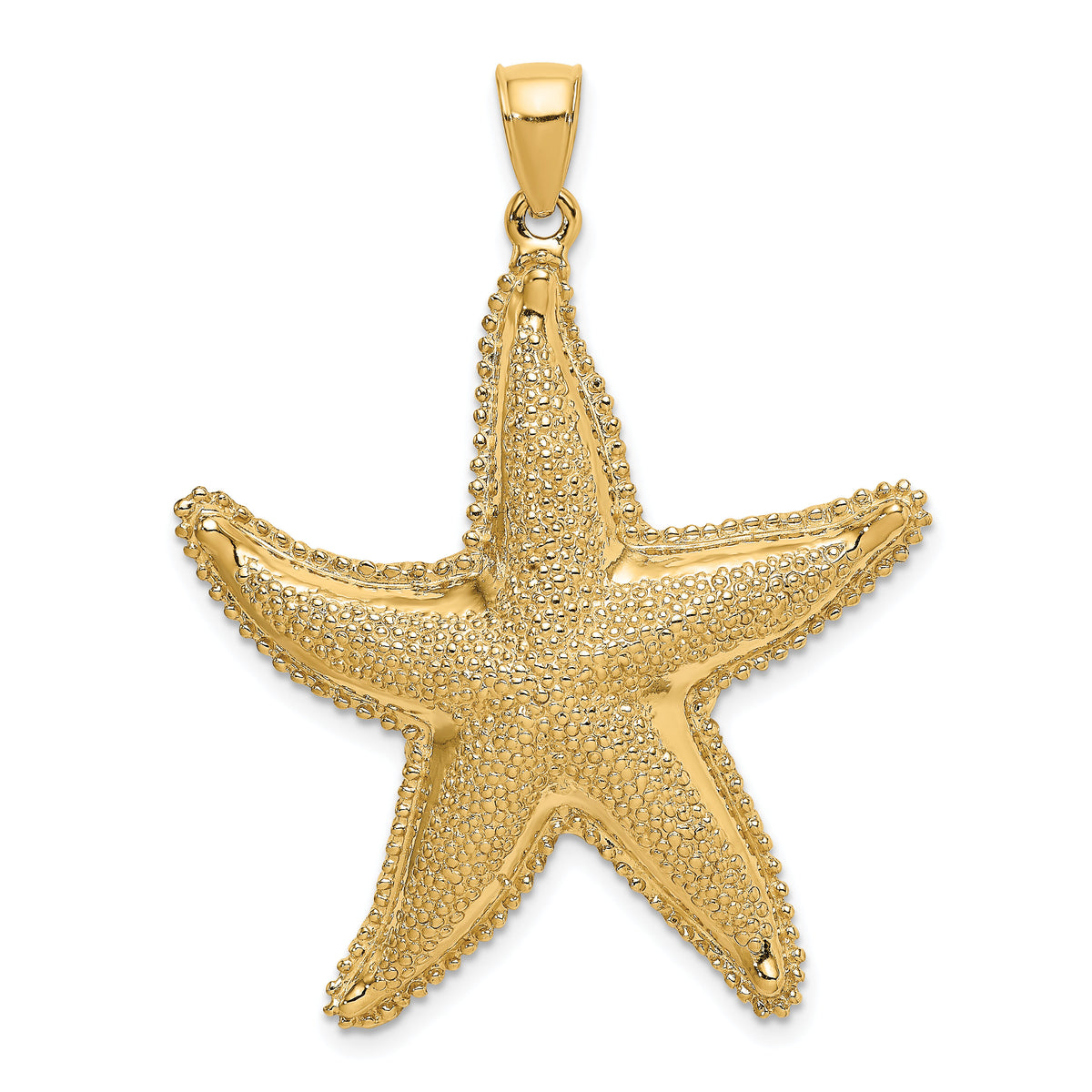 14K Textured Starfish Charm-K8030