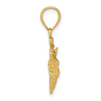 14K 2-D Fishing Boat Charm-K8031