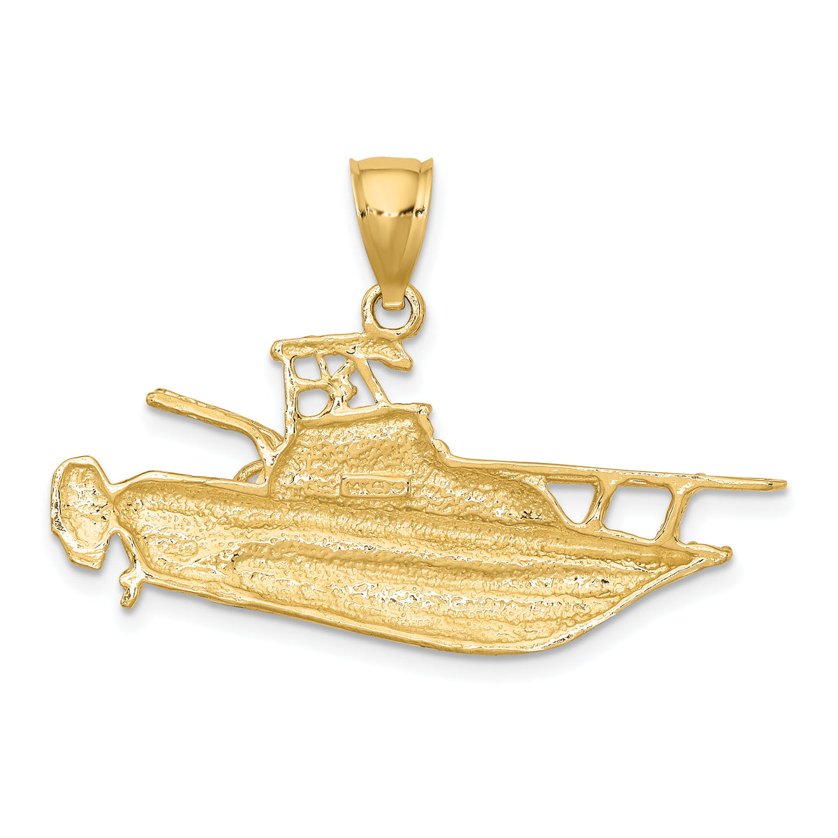 14K 2-D Fishing Boat Charm-K8031