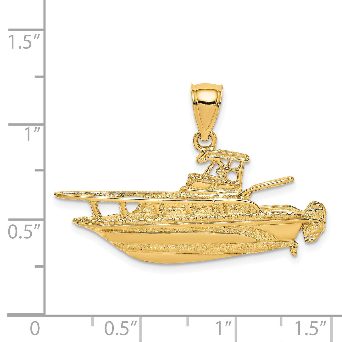 14K 2-D Fishing Boat Charm-K8031