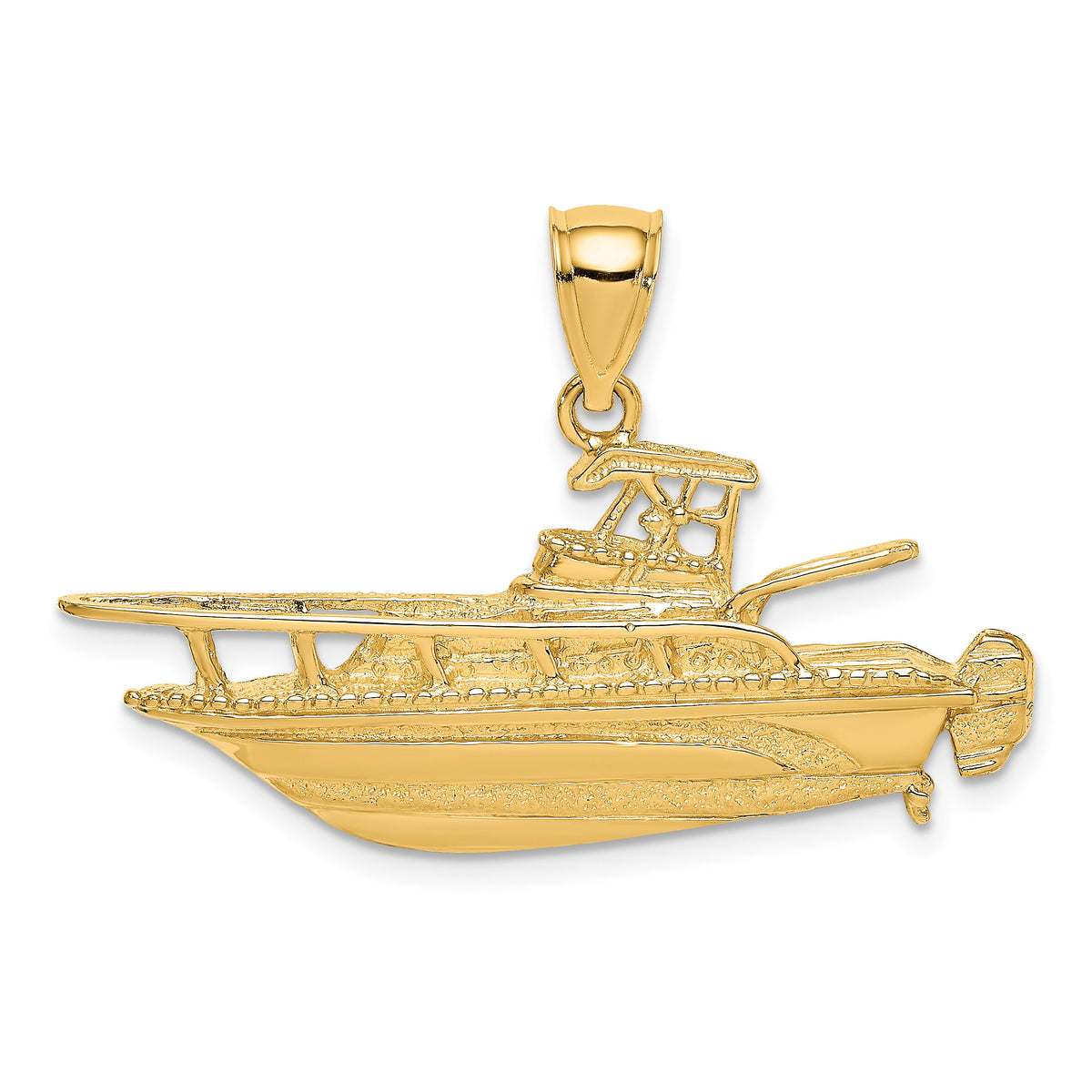 14K 2-D Fishing Boat Charm-K8031