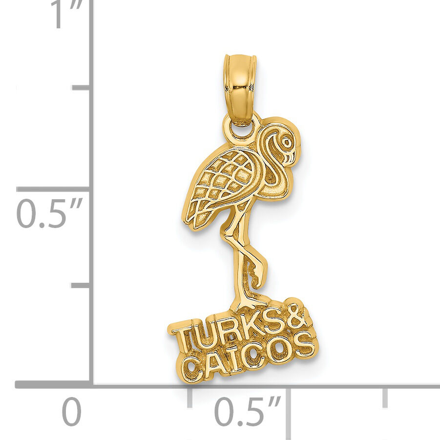 14K TURKS AND CAICOS Flamingo Charm-K8032