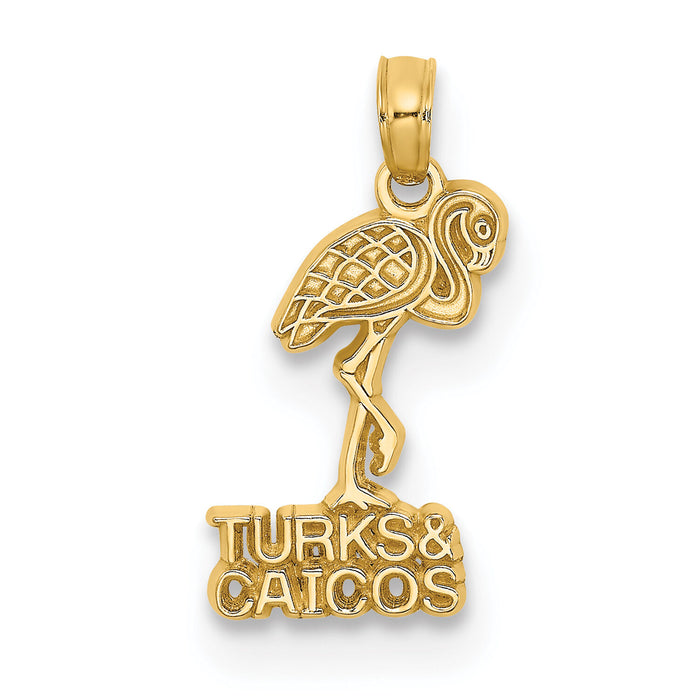 14K TURKS AND CAICOS Flamingo Charm-K8032