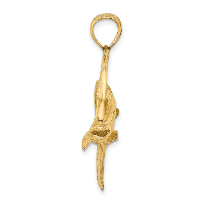 14K 2-D Female Dorado (Mahi-Mahi) Charm-K8034