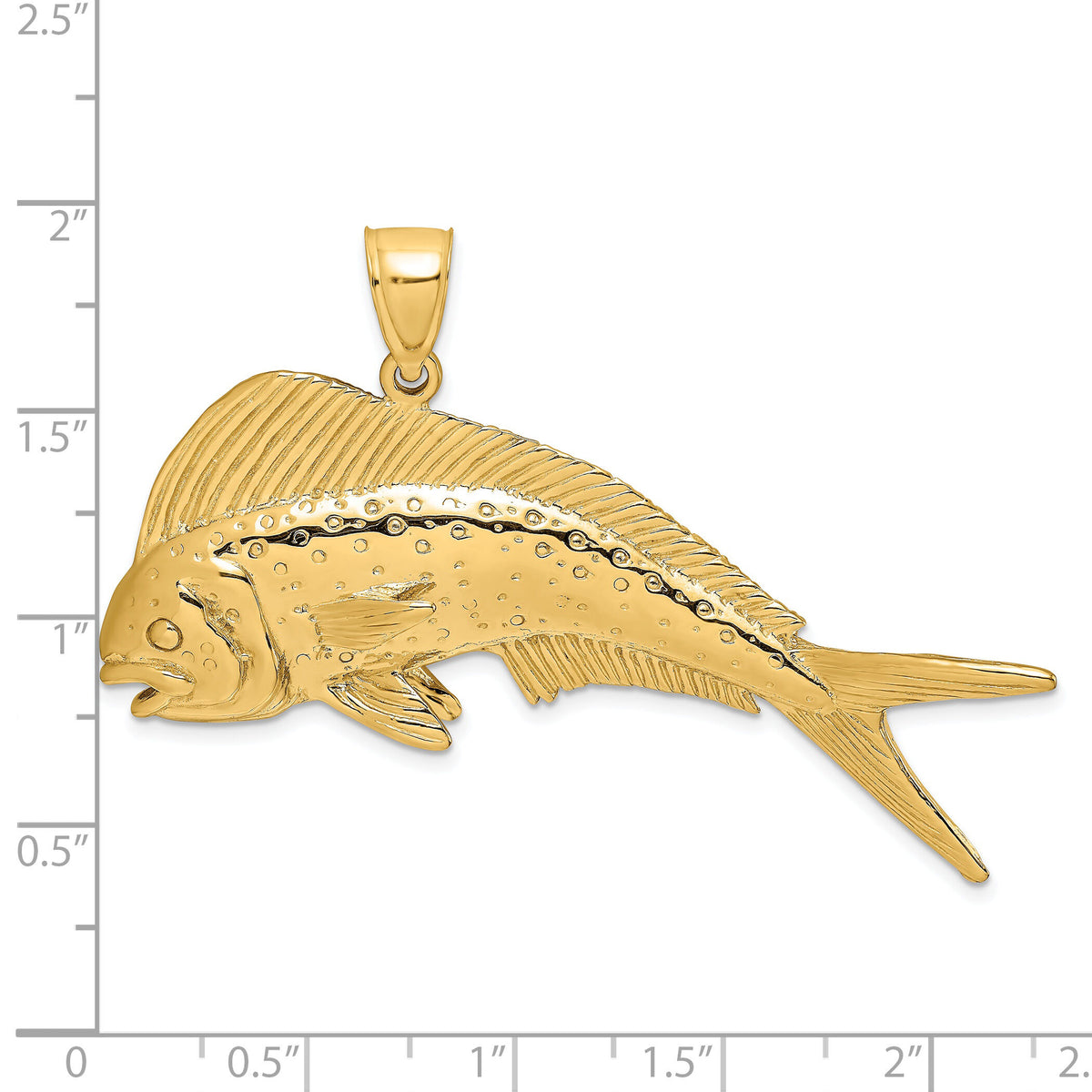 14K 2-D Female Dorado (Mahi-Mahi) Charm-K8034