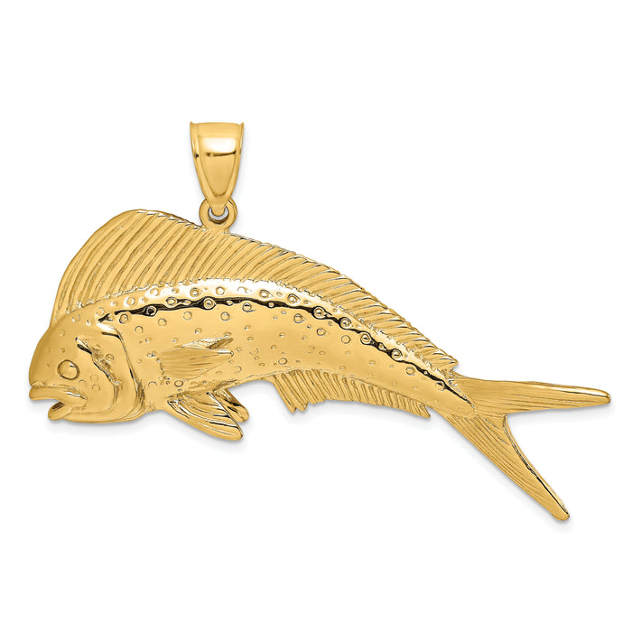 14K 2-D Female Dorado (Mahi-Mahi) Charm-K8034