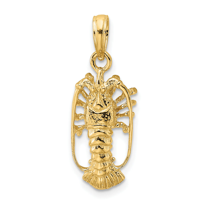 14K Florida Lobster with Out Claws Charm-K8035