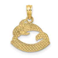 14K Textured NAGS HEAD w/ Dolphin Charm-K8041