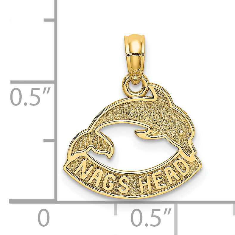 14K Textured NAGS HEAD w/ Dolphin Charm-K8041