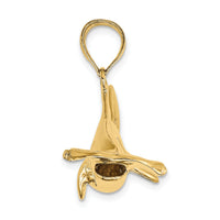 14K 3-D Hammerhead Shark Charm-K8042