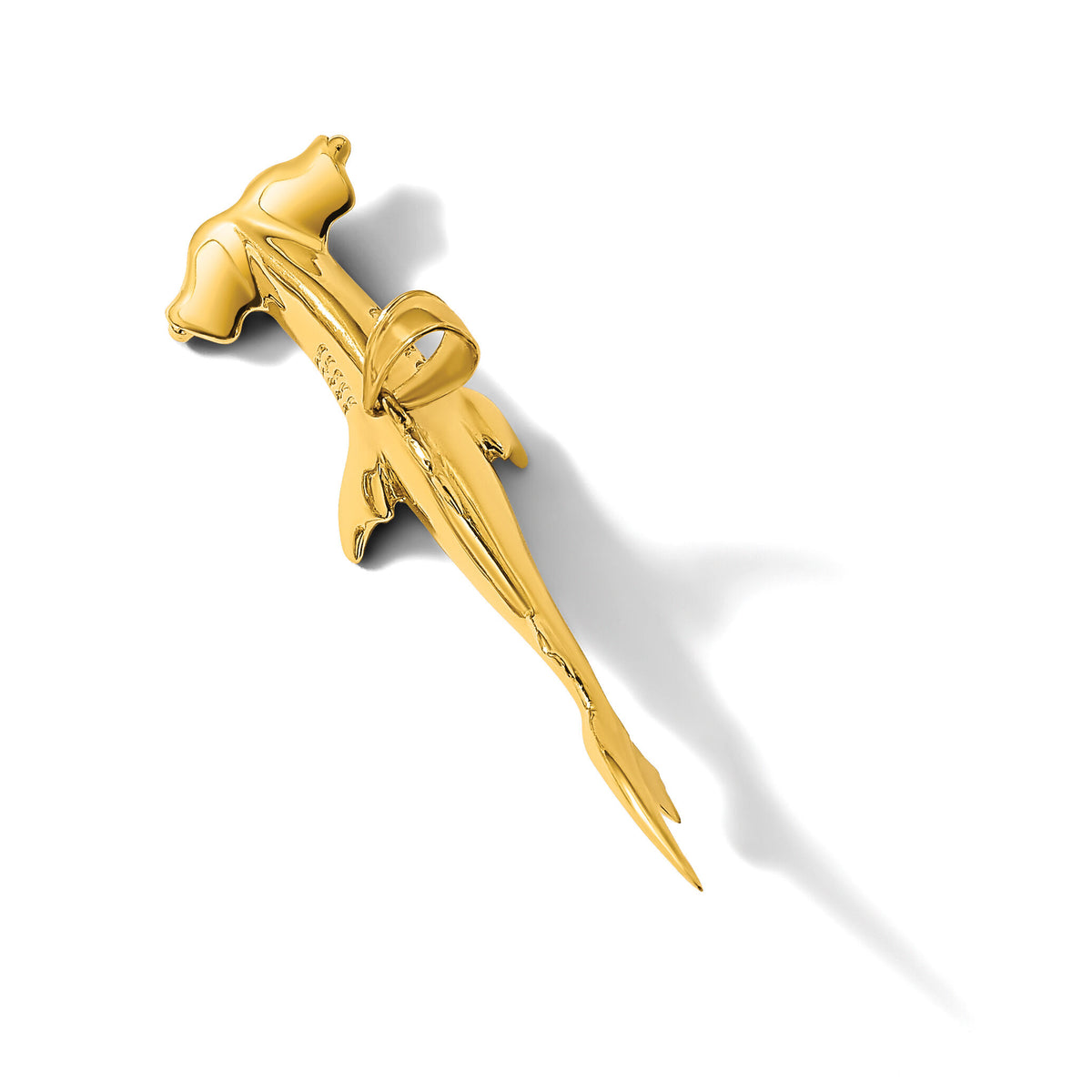 14K 3-D Hammerhead Shark Charm-K8042