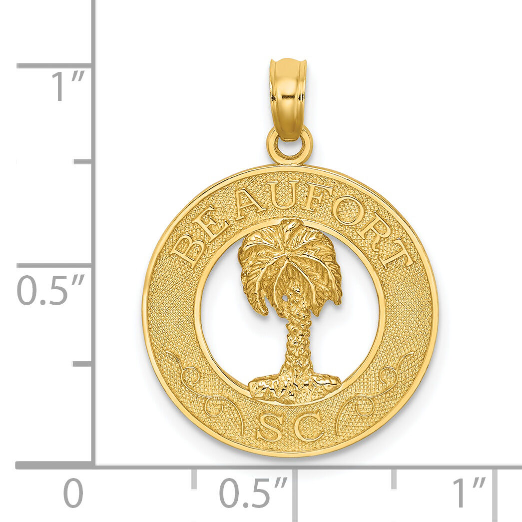 14K BEAUFORT SC Palm Tree Charm-K8044