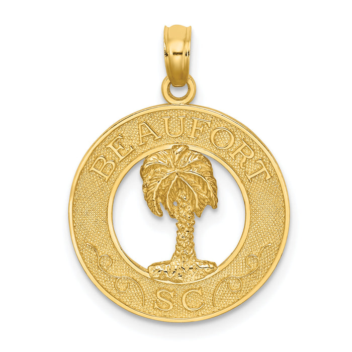 14K BEAUFORT SC Palm Tree Charm-K8044