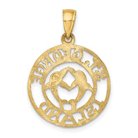 14K ST. GEORGE ISLAND w/DOLPHINS Circle Charm-K8045