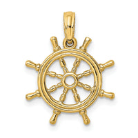 14K 3-D Ships Wheel Charm-K8046