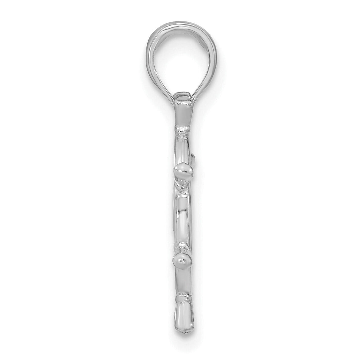 14K White Gold 3-D Ships Wheel Charm-K8046W