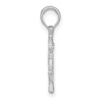 14K White Gold 3-D Ships Wheel Charm-K8046W