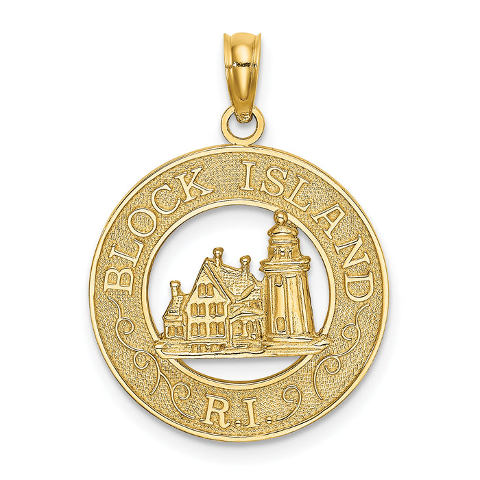 14K BLOCK ISLAND, RI w/ Lighthouse Charm-K8048