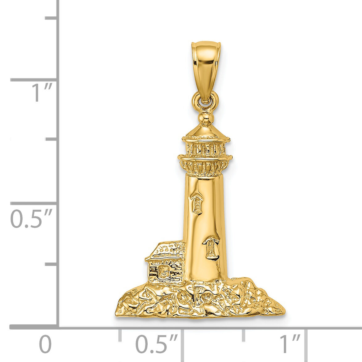 14K Polished Lighthouse Charm-K8051
