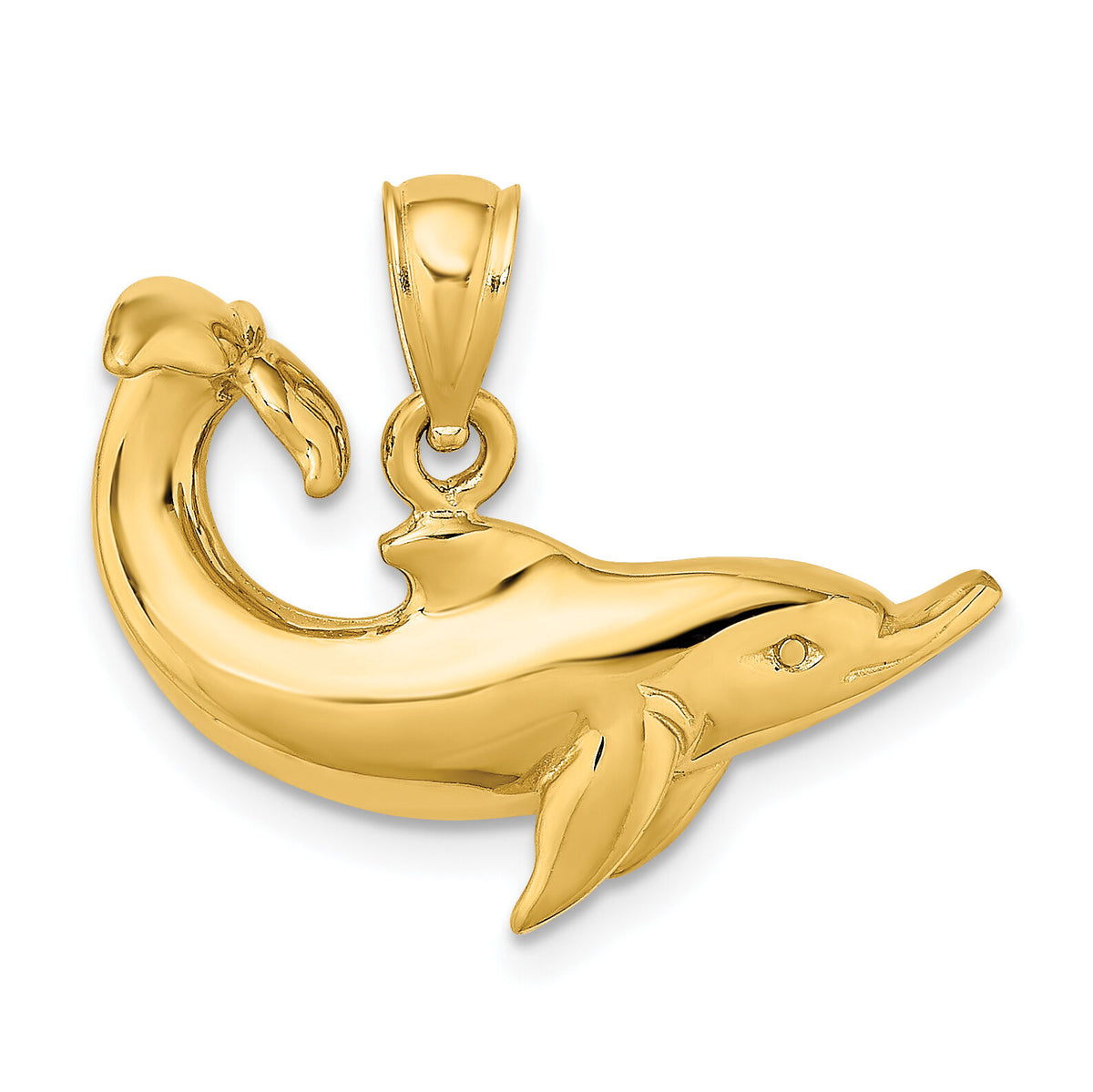 14K Polished Dolphin Charm-K8054