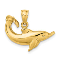 14K Polished Dolphin Charm-K8054