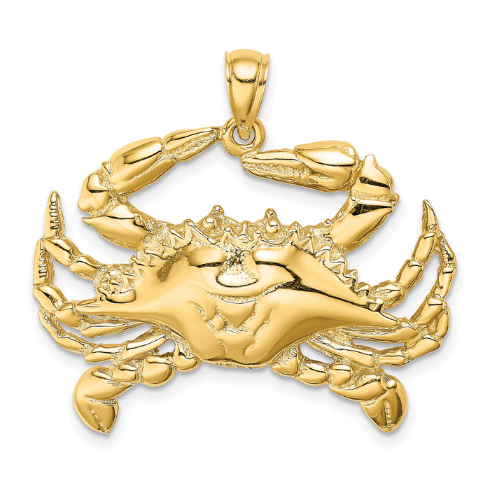 14K Blue Crab Charm-K8056