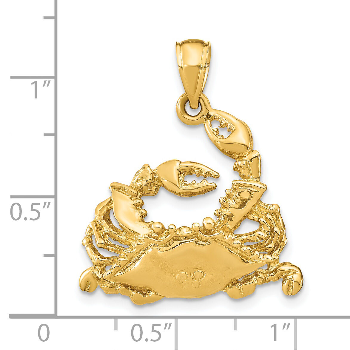 14K Polished Blue Crab Charm-K8057