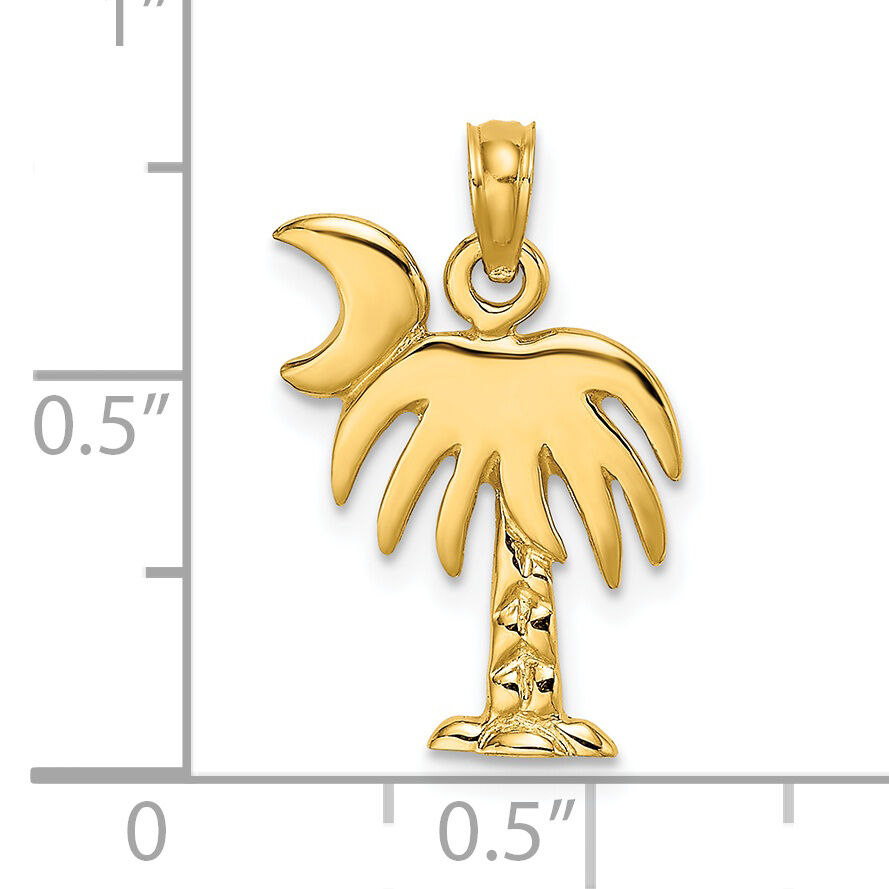 14K Polished Charleston Palm Tree Charm-K8059