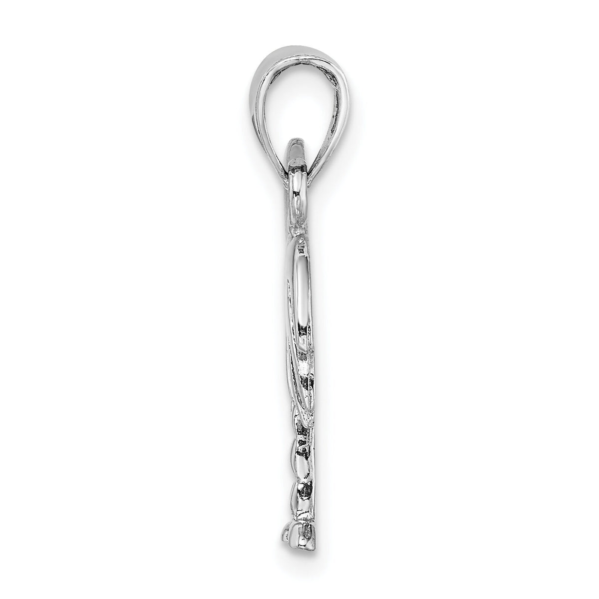 14K White Gold Polished Charleston Palm Tree Charm-K8059W