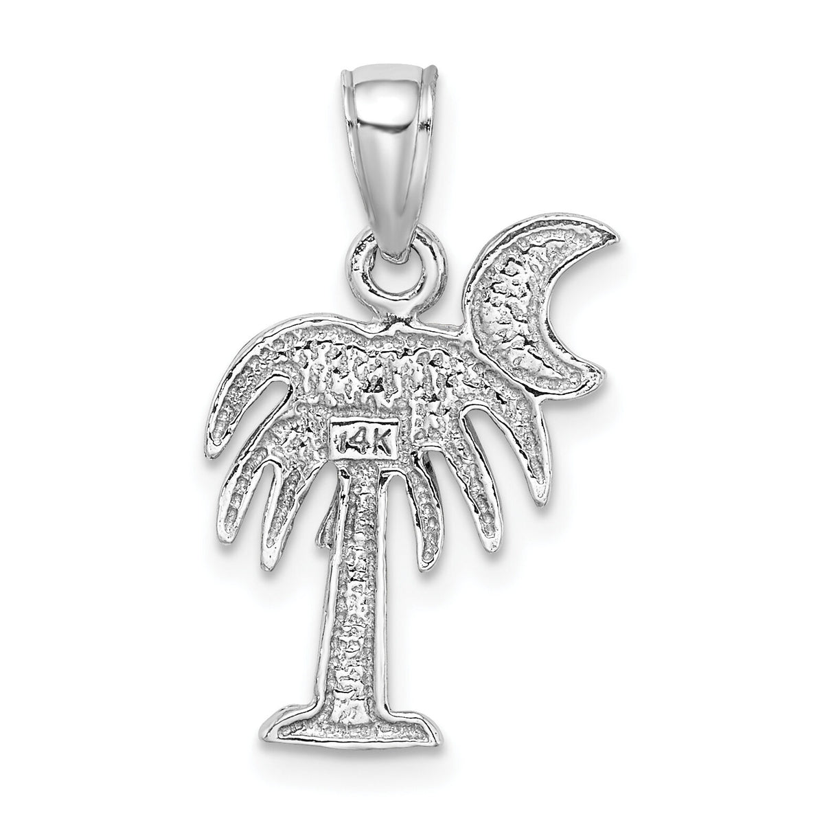 14K White Gold Polished Charleston Palm Tree Charm-K8059W
